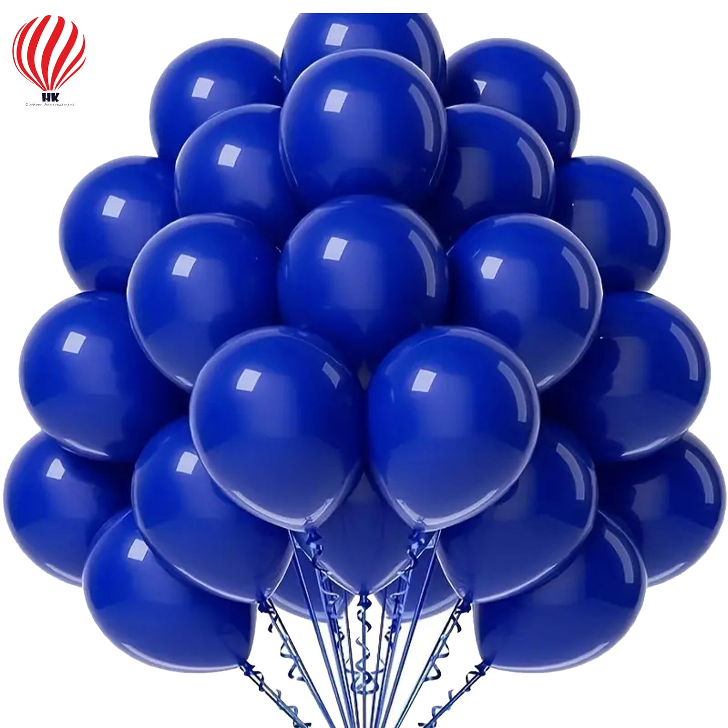 HK balloons 100-Pack Royal Blue Balloons: 12 Inches Each (Thickened to 3.2g per piece) - Perfect Pearl Round Helium Balloons for Wedding, Birthday, Christmas, and Party Decorations.