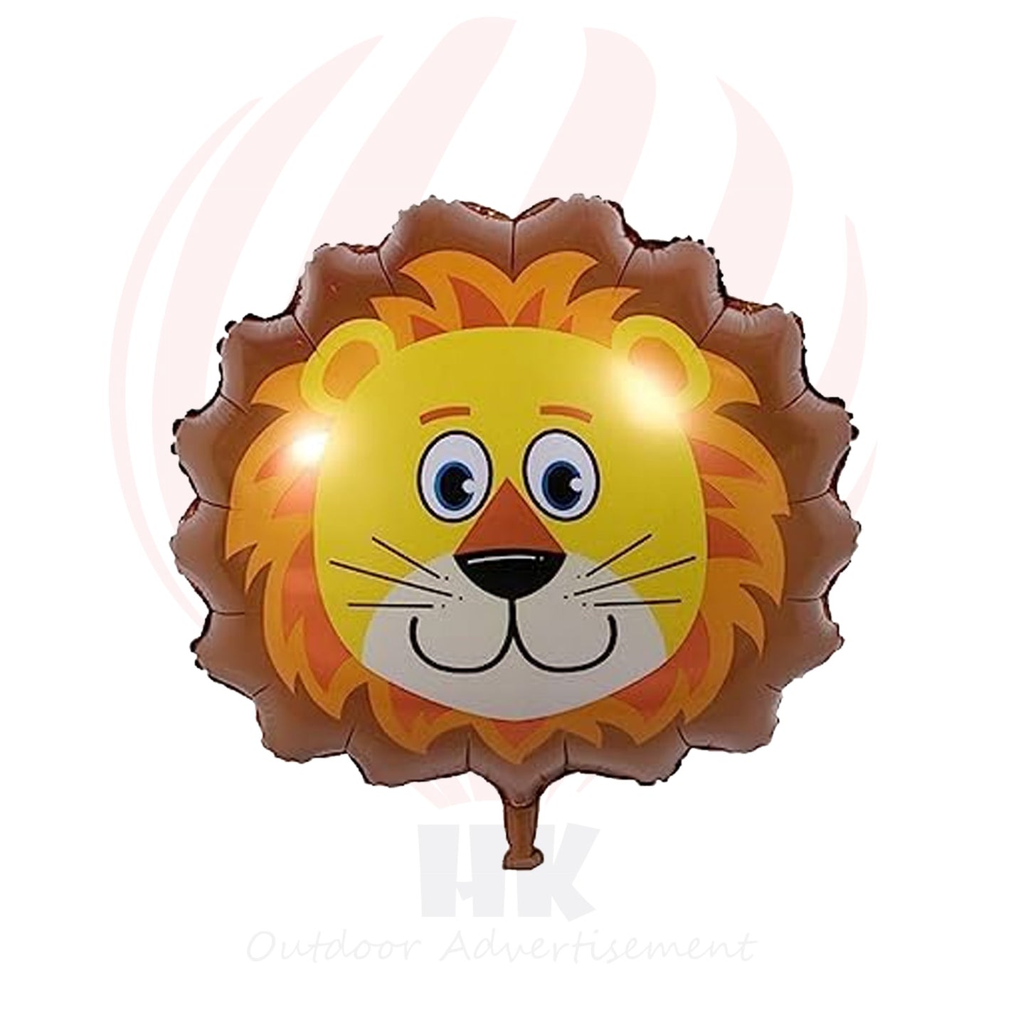 HK balloons presents a set of 5pcs 32-inch foil balloons featuring tiger, lion, zebra, monkey, and giraffe designs, perfect for child birthday parties and adorable baby shower decorations.