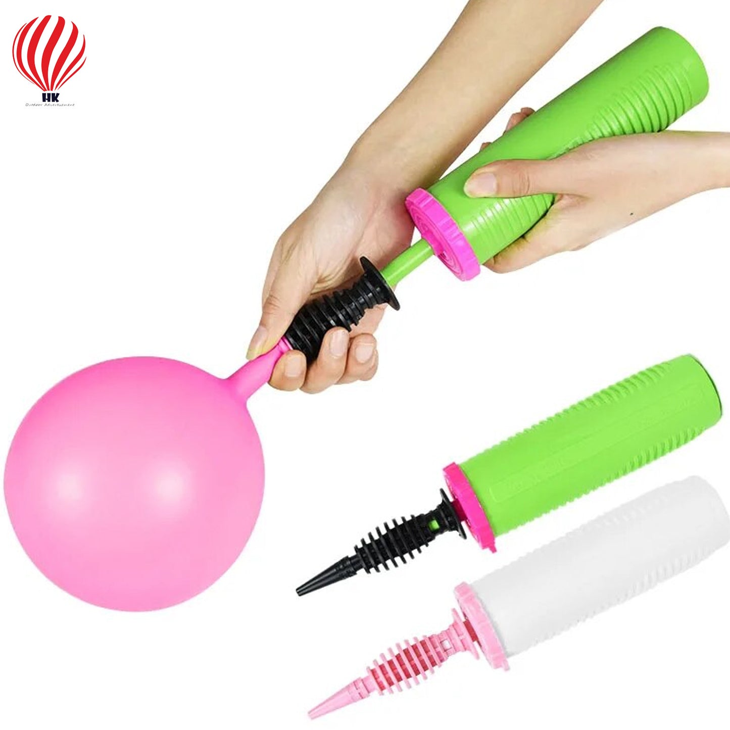 HK balloons Handheld Balloon Pump Dual-action inflator for balloons, exercise balls, yoga balls, and pool floats.