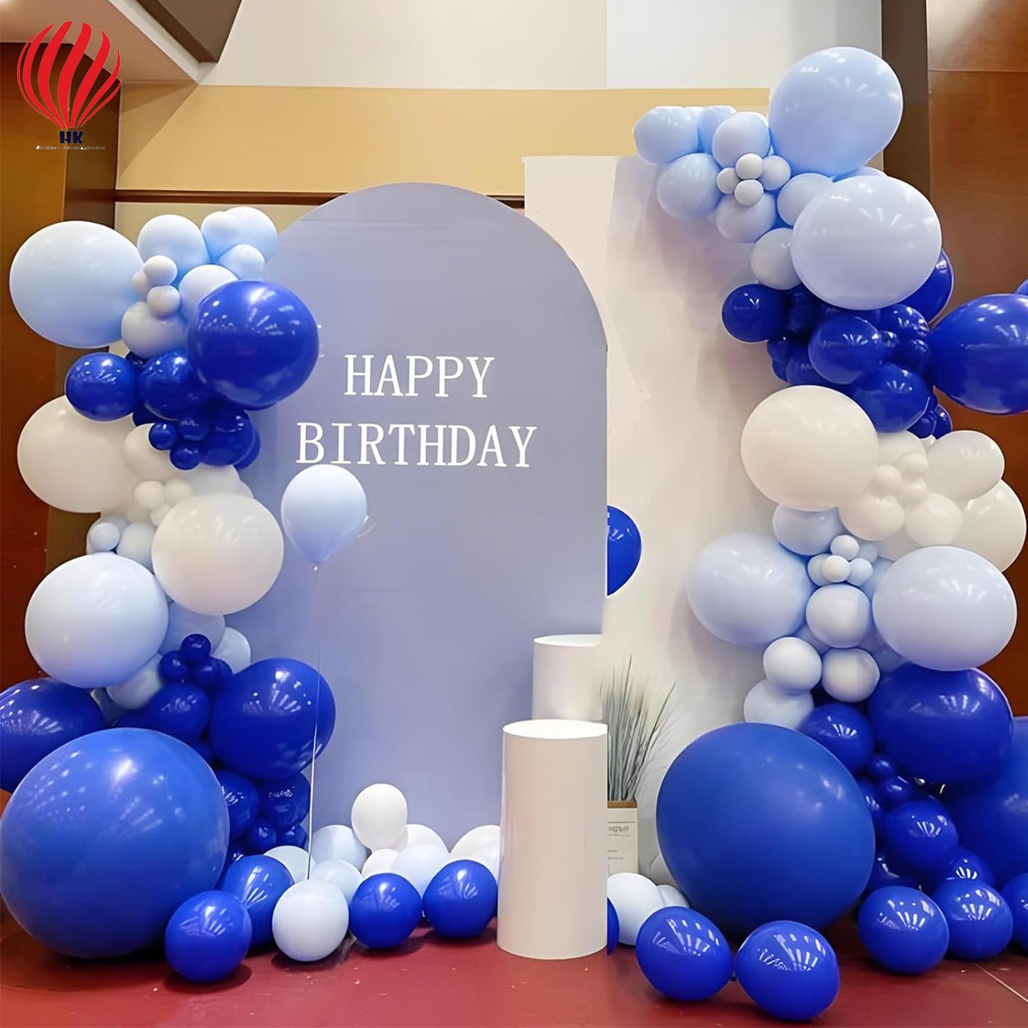 HK balloons 100-Pack Royal Blue Balloons: 12 Inches Each (Thickened to 3.2g per piece) - Perfect Pearl Round Helium Balloons for Wedding, Birthday, Christmas, and Party Decorations.