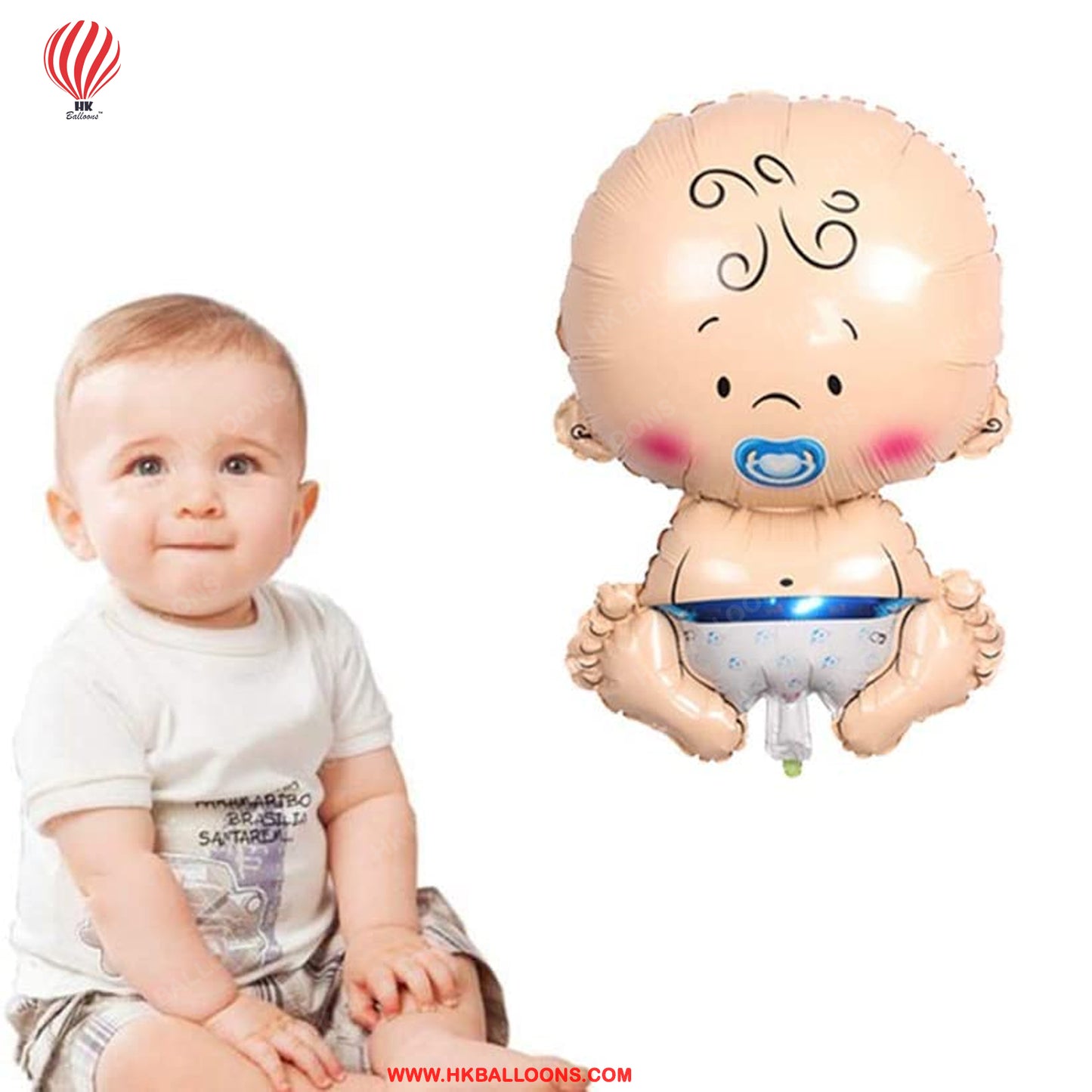 Solid Baby Shape 28-Inch Foil Balloon. Perfect for baby showers and welcome parties, it adds a charming touch to your celebration decorations.