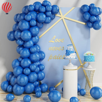 HK balloons 100-Pack Royal Blue Balloons: 12 Inches Each (Thickened to 3.2g per piece) - Perfect Pearl Round Helium Balloons for Wedding, Birthday, Christmas, and Party Decorations.