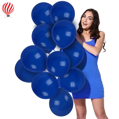 HK balloons 100-Pack Royal Blue Balloons: 12 Inches Each (Thickened to 3.2g per piece) - Perfect Pearl Round Helium Balloons for Wedding, Birthday, Christmas, and Party Decorations.