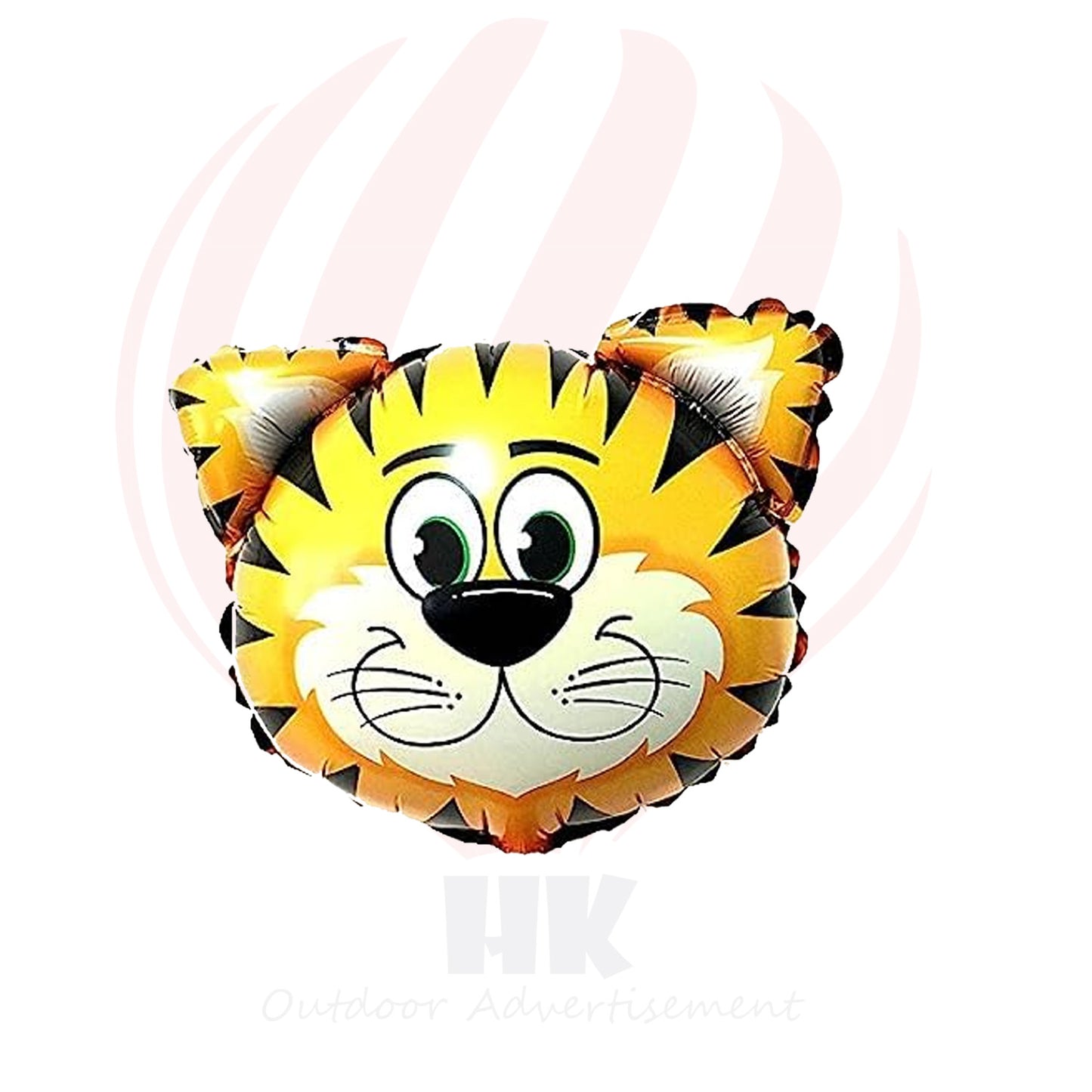 HK balloons presents a set of 5pcs 32-inch foil balloons featuring tiger, lion, zebra, monkey, and giraffe designs, perfect for child birthday parties and adorable baby shower decorations.