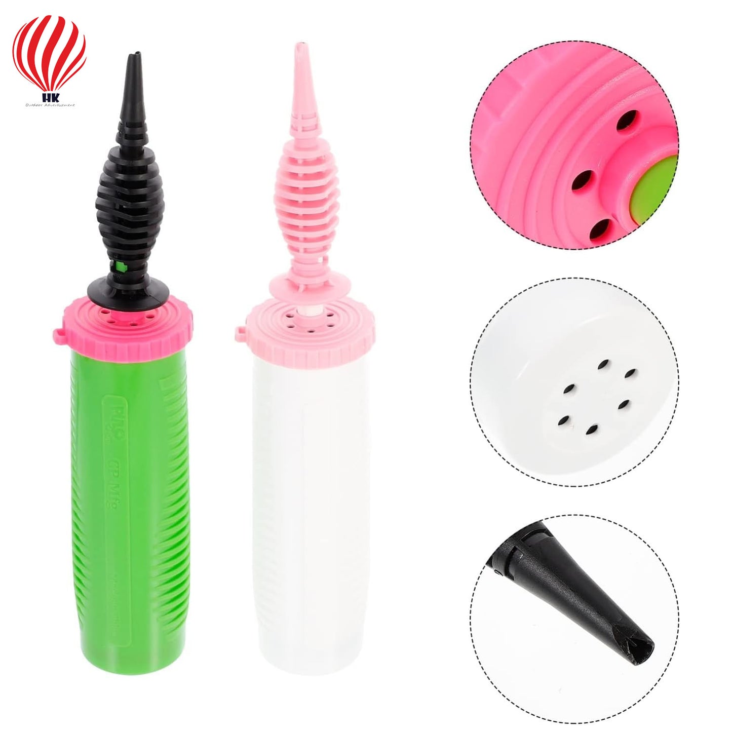 HK balloons Handheld Balloon Pump Dual-action inflator for balloons, exercise balls, yoga balls, and pool floats.