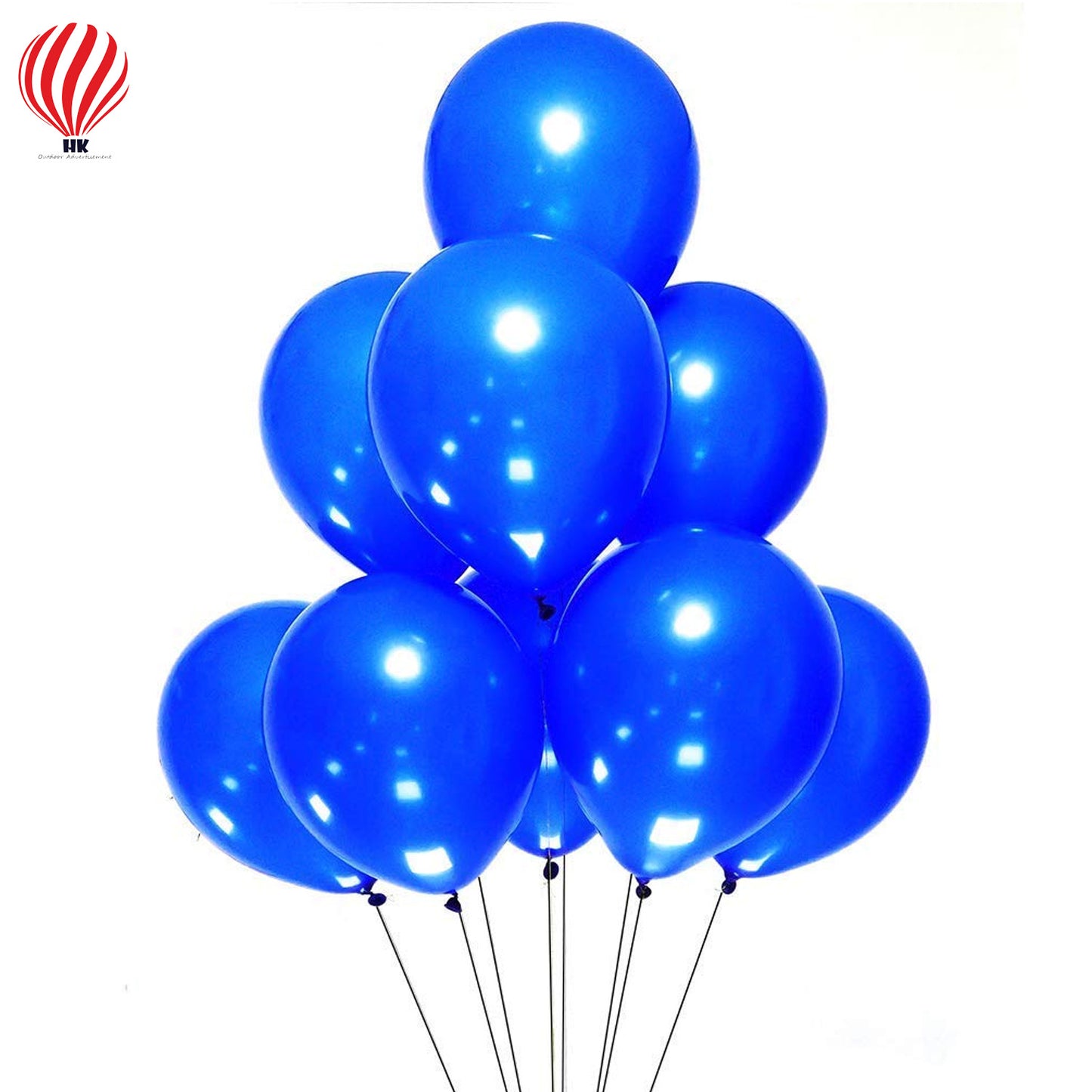 HK balloons 100-Pack Royal Blue Balloons: 12 Inches Each (Thickened to 3.2g per piece) - Perfect Pearl Round Helium Balloons for Wedding, Birthday, Christmas, and Party Decorations.