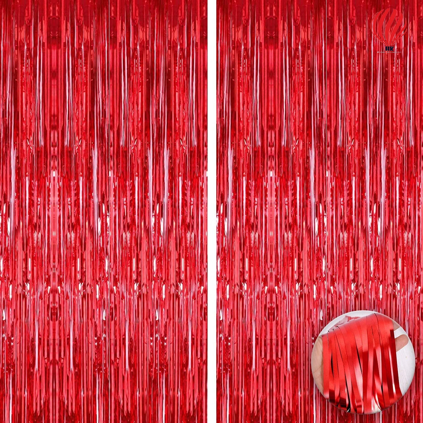 HK balloons Red Tinsel Fringe Curtain