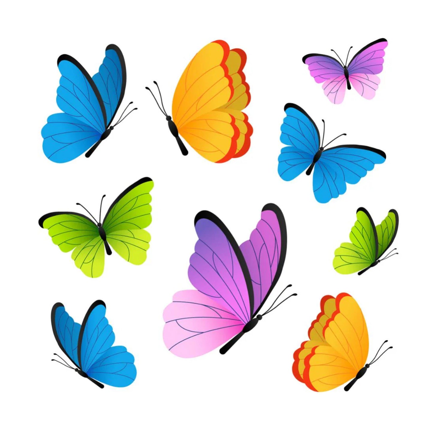 HK balloons Butterfly Colored Theme Cutout Birthday Decoration(12 Pcs)