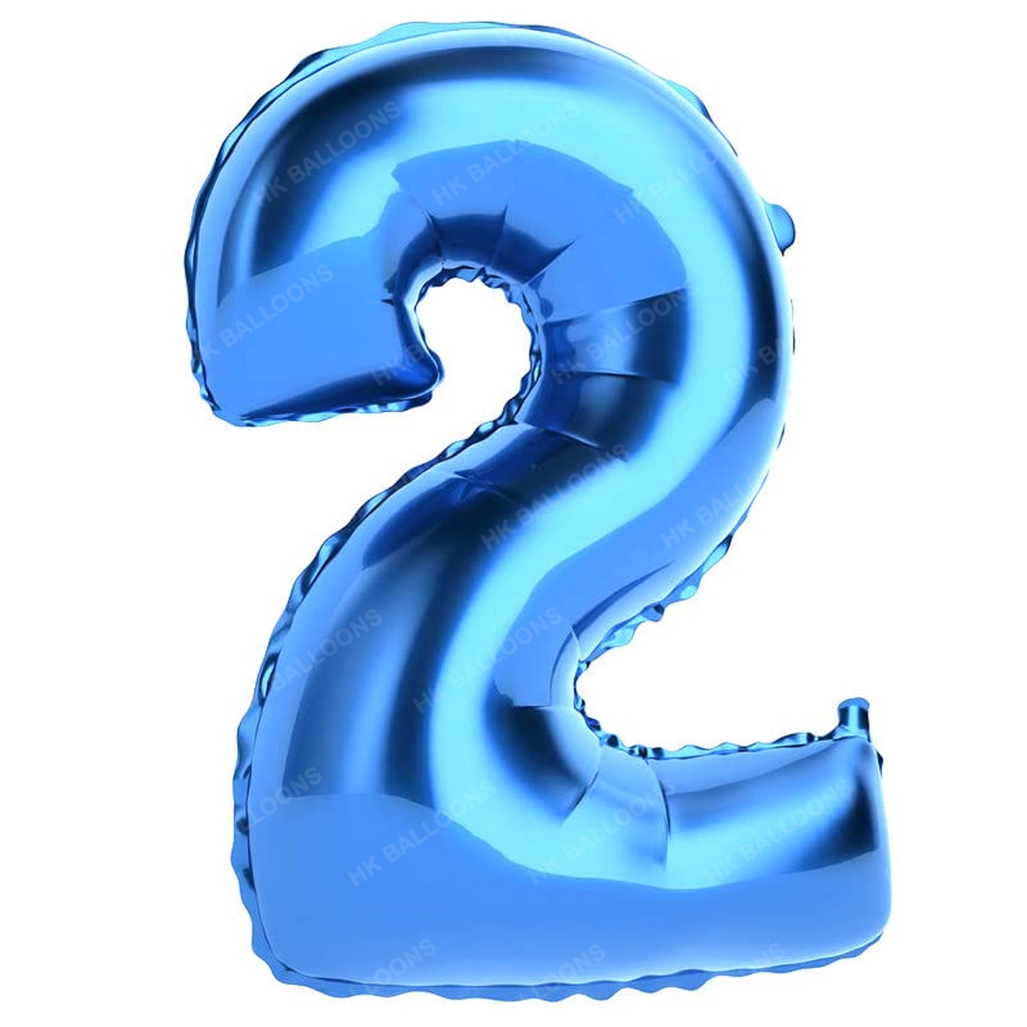 HK balloons  2 Number Numeric Digit Blue Foil Balloon