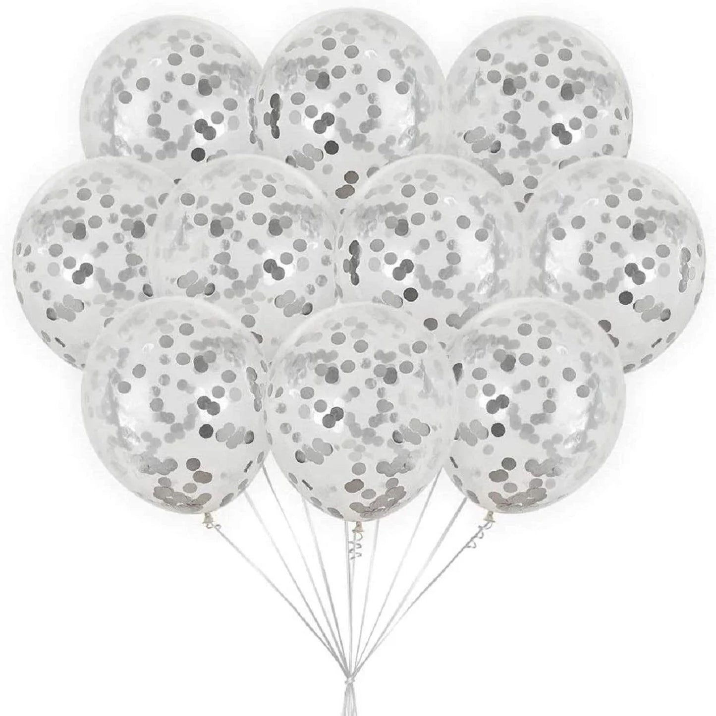 HK balloons Silver Confetti Balloons 12-Inch