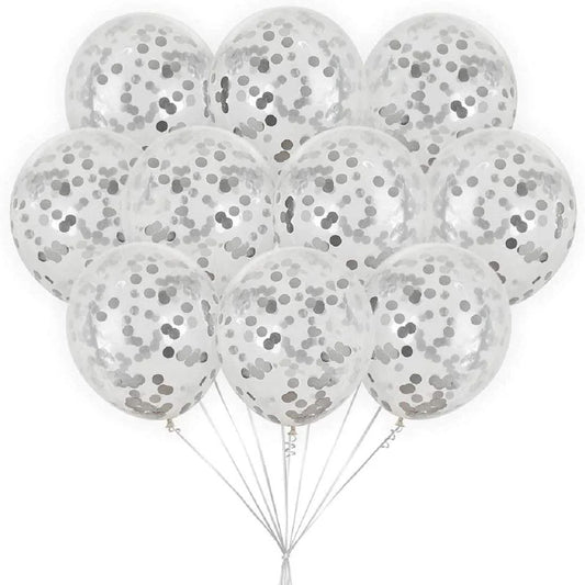 HK balloons Silver Confetti Balloons 12-Inch