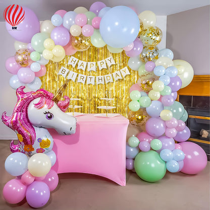 HK balloons Unicorn Theme Happy Birthday Decoration Items for Girls- 86pcs