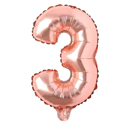 HK balloons 40 inches Number Foil Balloon Rose Gold Number 3