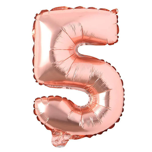 HK balloons 40 inches Number Foil Balloon Rose Gold Number 5