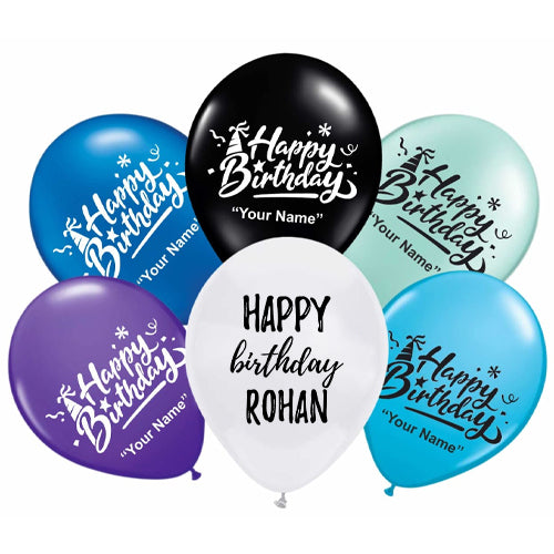 Personalized Name Printed Birthday Party Balloons with Birthday Boy/Girl Name