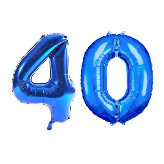 HK balloons  40 Number Numeric Digit Blue Foil Balloon