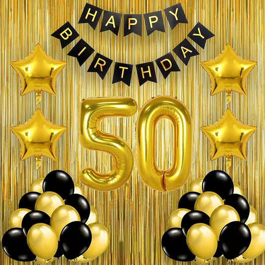 HK-balloons-50th Birthday Party Decorations Black and Gold 50th Birthday Number Balloons 50th birthday gifts for women men