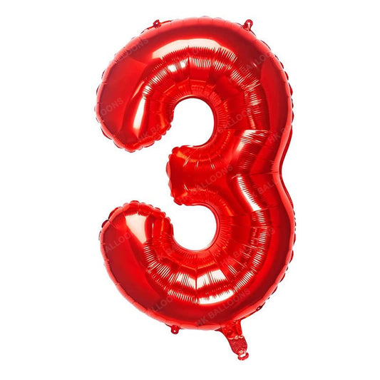 HK balloons 3 Number Numeric Digit Blue Foil Balloon