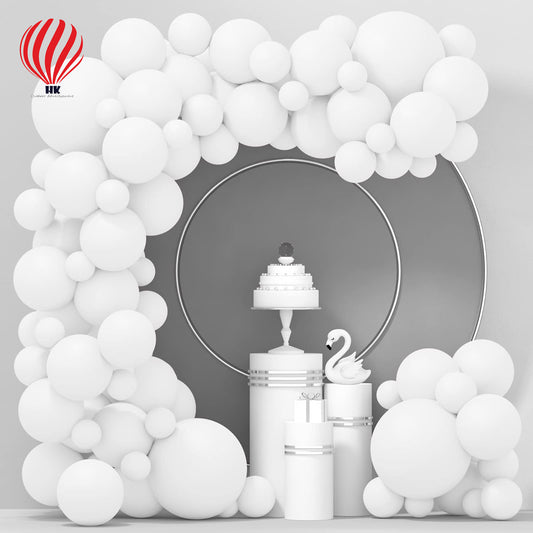 HK balloons White Balloon Set: 84 Pieces in Various Sizes - Perfect for Halloween, Christmas, Thanksgiving, Baby Showers, Weddings, Birthdays, and More! Create Stunning Balloon Garlands and Arches