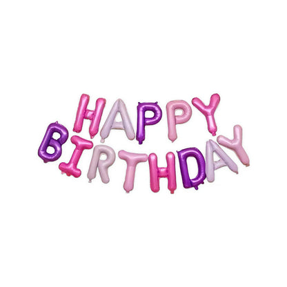 HK balloons Happy Birthday Balloons Banner Pink Purple White Happy Birthday Sign Letter Balloons 16 Inch Happy Birthday Balloon Happy Birthday Foil Balloons for Girls Happy Birthday Decorations