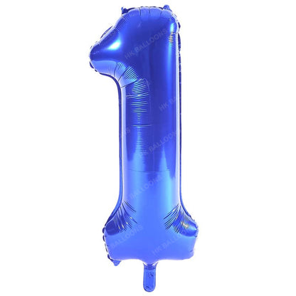 HK balloons 1 Number Numeric Digit Blue Foil Balloon