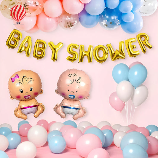 HK balloons Pink and Blue Theme Baby Shower Decoration Kit