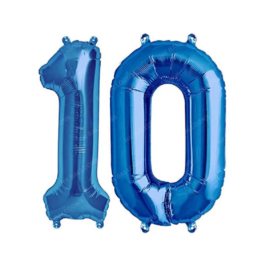 HK balloons  10 Number Numeric Digit Blue Foil Balloon