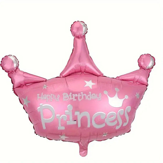 HK balloons 1pc, Giant Princess Crown Foil Balloons Pink Birthday Party Decorations Girls Party Supplies Baby Shower Decoration Home Room Decor