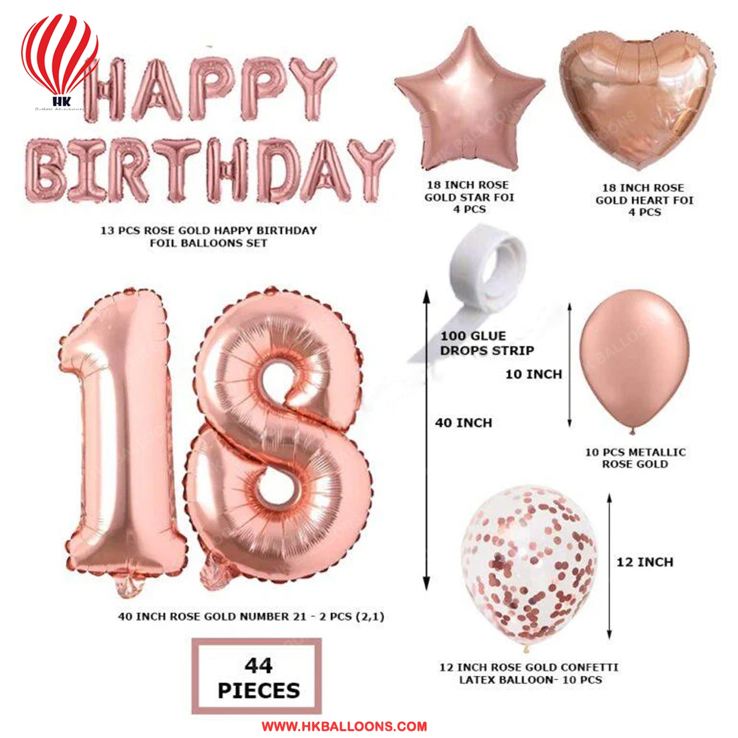 HK balloons Rosegold Birthday Decor(18)