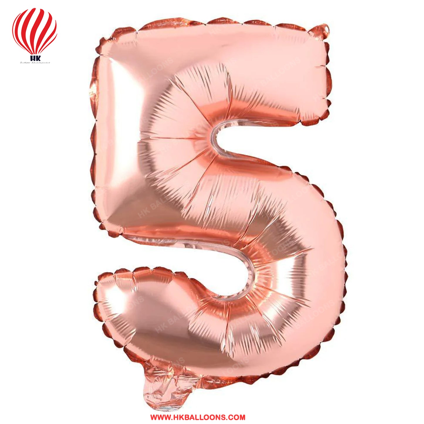 HK balloons 40 inches Number Foil Balloon Rose Gold Number 5