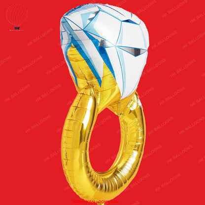 HK-balloons-Atpata Funky 32 inch Diamond Ring Foil Balloon for Wedding Engagement HK-balloons-Ring Ceremony Marry Me Proposal Bride To Be Groom To Be Celebration and Anniversary...