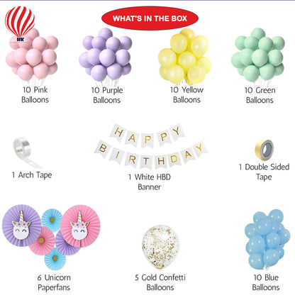 HK balloons Unicorn Theme Happy Birthday Decoration Kit for Girls