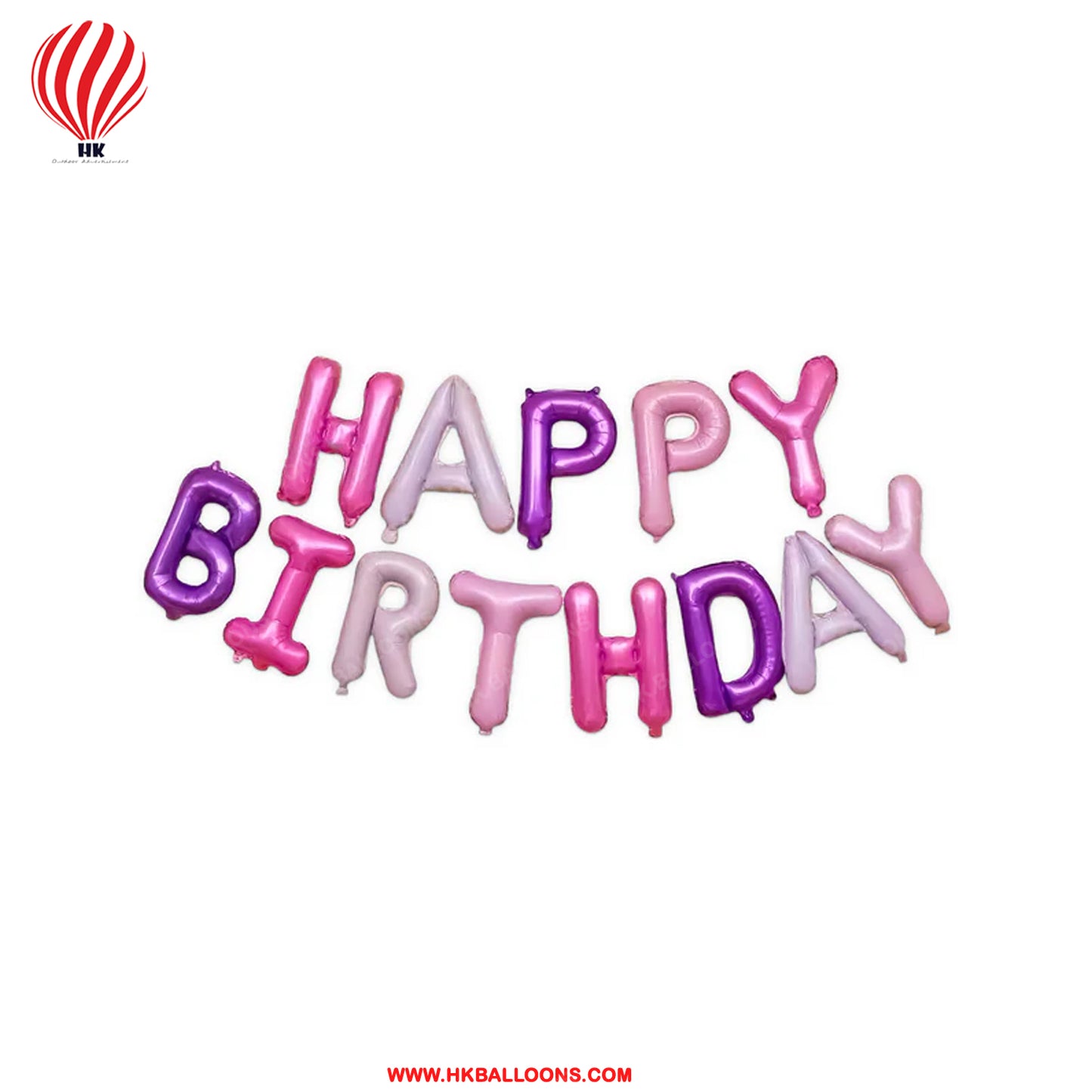 HK balloons Happy Birthday Balloons Banner Pink Purple White Happy Birthday Sign Letter Balloons 16 Inch Happy Birthday Balloon Happy Birthday Foil Balloons for Girls Happy Birthday Decorations