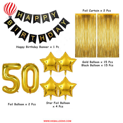 HK-balloons-50th Birthday Party Decorations Black and Gold 50th Birthday Number Balloons 50th birthday gifts for women men