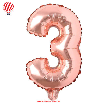 HK balloons 40 inches Number Foil Balloon Rose Gold Number 3