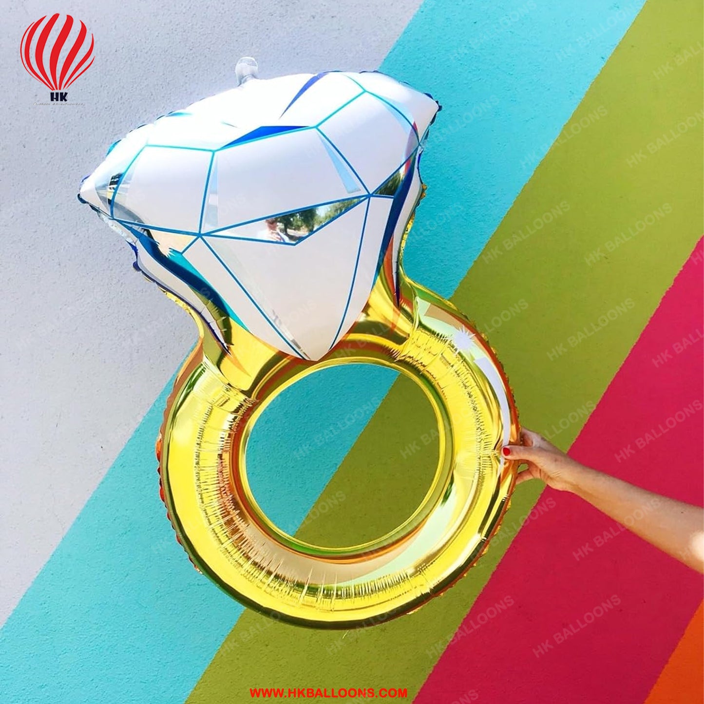 HK-balloons-Atpata Funky 32 inch Diamond Ring Foil Balloon for Wedding Engagement HK-balloons-Ring Ceremony Marry Me Proposal Bride To Be Groom To Be Celebration and Anniversary...