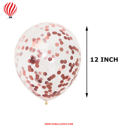 HK balloons Rose gold Confetti Balloons - 12-INCH Balloons