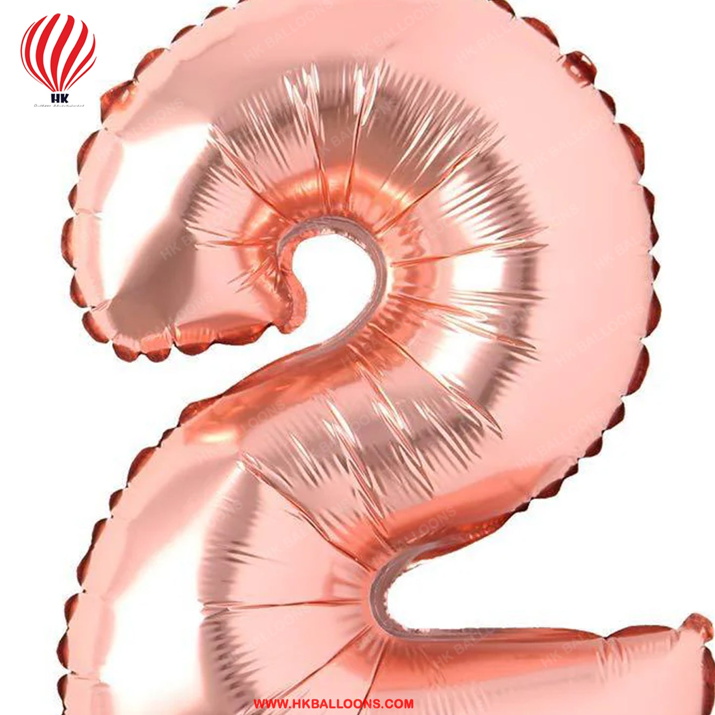 HK balloons 40 inches Number Foil Balloon Rose Gold Number 2