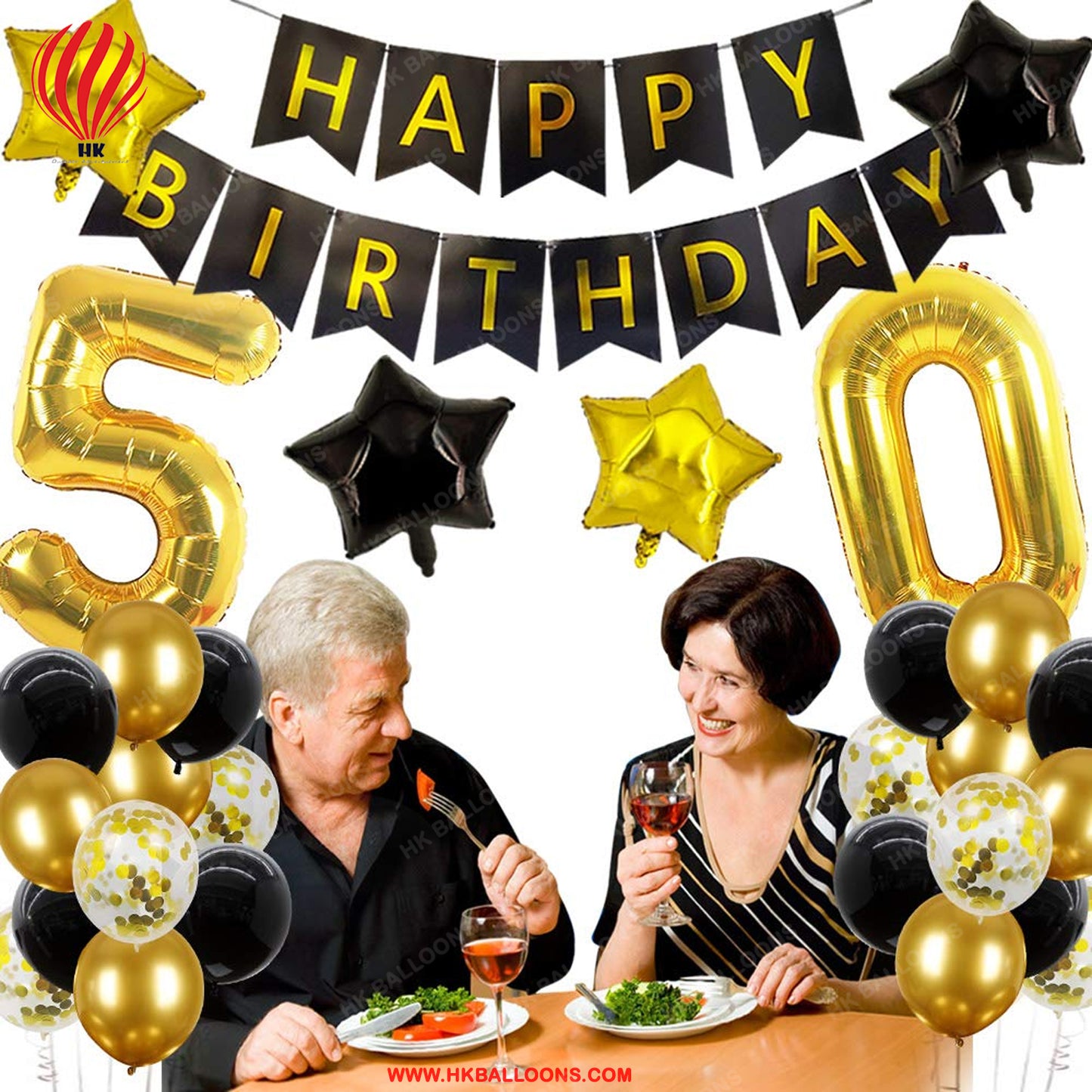 HK-balloons-50th Birthday Party Decorations Black and Gold 50th Birthday Number Balloons 50th birthday gifts for women men