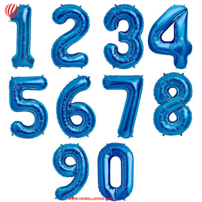 HK balloons  2 Number Numeric Digit Blue Foil Balloon