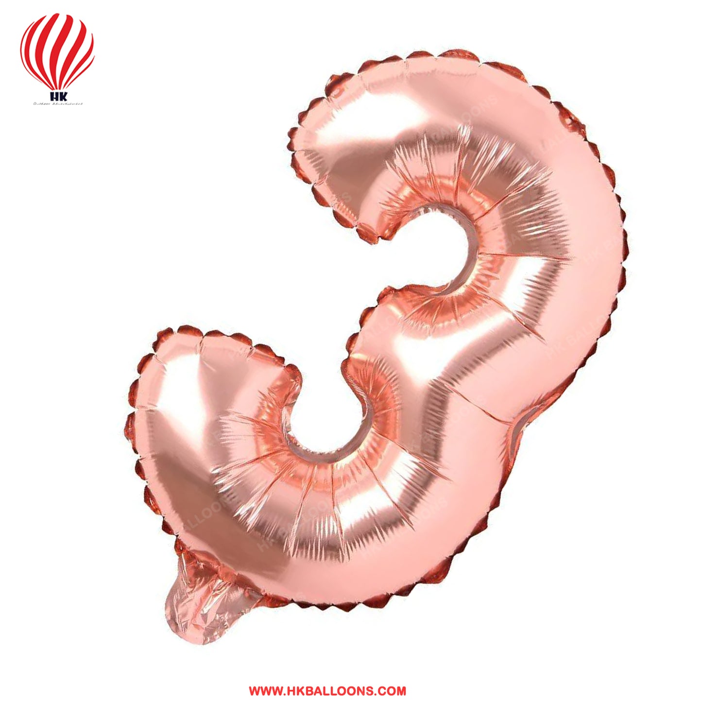 HK balloons 40 inches Number Foil Balloon Rose Gold Number 3