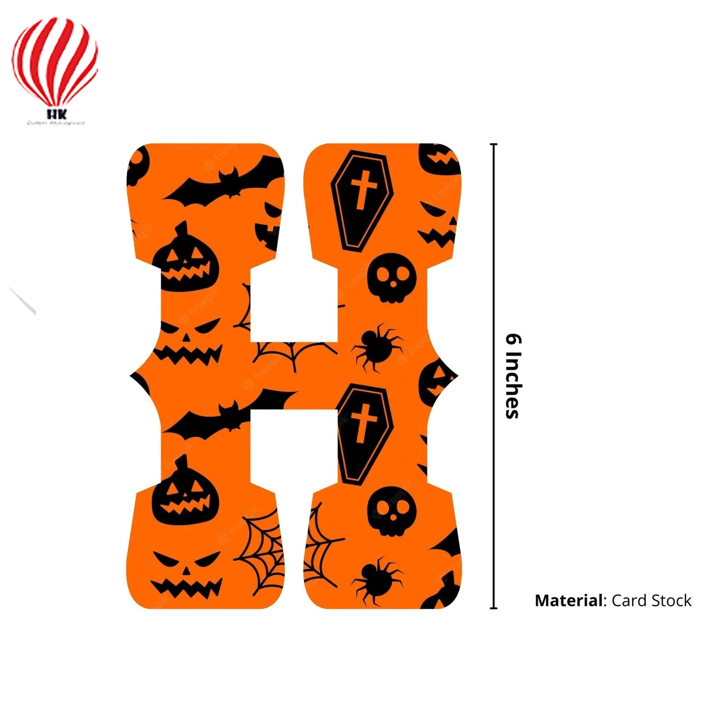 HK balloons Happy Halloween Banner - (14 Cards / Cardstock / 6 Inch / Black,Orange)