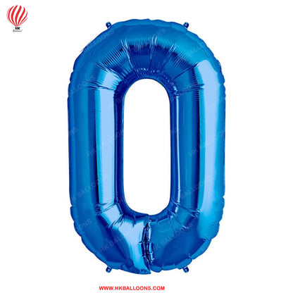 HK balloons  10 Number Numeric Digit Blue Foil Balloon