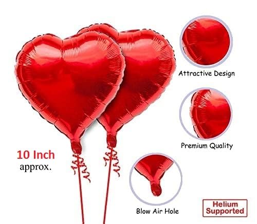 HK Balloons Pack of 14 I Love You Banner with LED Light and Heart Balloons - Perfect Valentine's Day Decorations anniversary decorations for husband wife couples