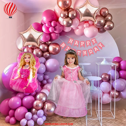 HK balloons Pink Paper Happy Birthday Banner