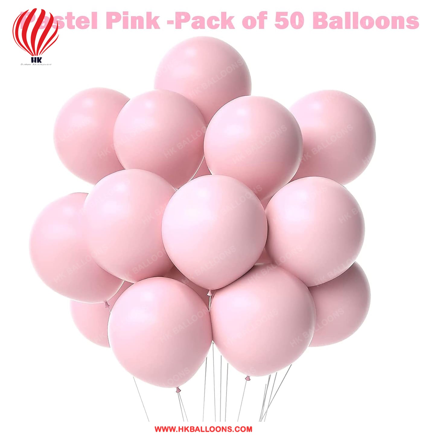 HK Balloons 65 pc Pastel Pink Birthday balloon Decoration Kit Pink Gold Balloons Combo with Birthday Card Stock Paper Banner, balloon Arch stirp, Glue Dot, Balloon Pump for girls Birthday Decorations