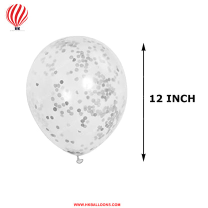 HK balloons Silver Confetti Balloons 12-Inch