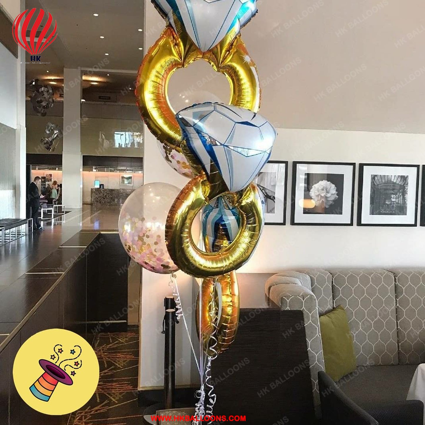 HK-balloons-Atpata Funky 32 inch Diamond Ring Foil Balloon for Wedding Engagement HK-balloons-Ring Ceremony Marry Me Proposal Bride To Be Groom To Be Celebration and Anniversary...