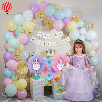 HK balloons Unicorn Theme Happy Birthday Decoration Kit for Girls