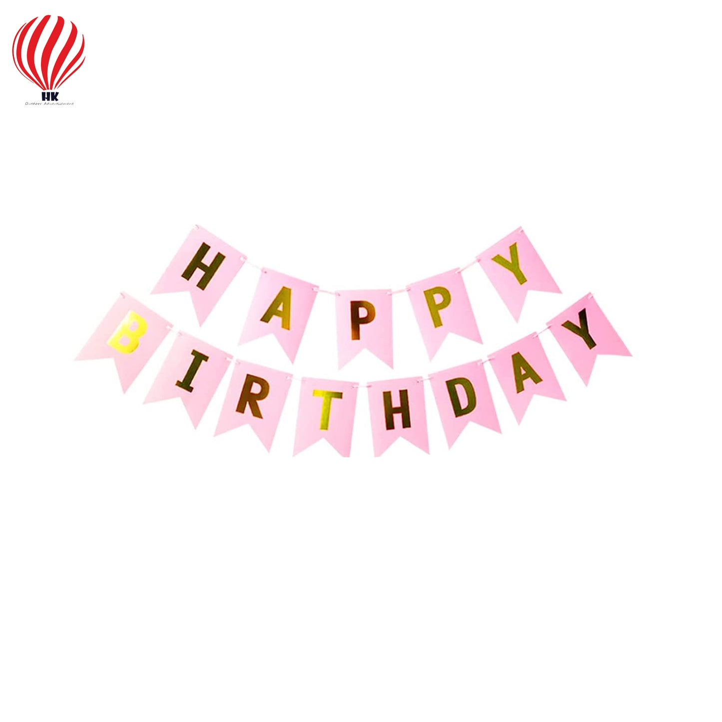 HK balloons Happy Birthday Decorations For Girls - 34 Pcs Pink Happy Birthday Decoration For Girls|Pink And Golden Balloons For Birthday Decoration|Happy Birthday Bunting|Foil Curtain For Girls, Women